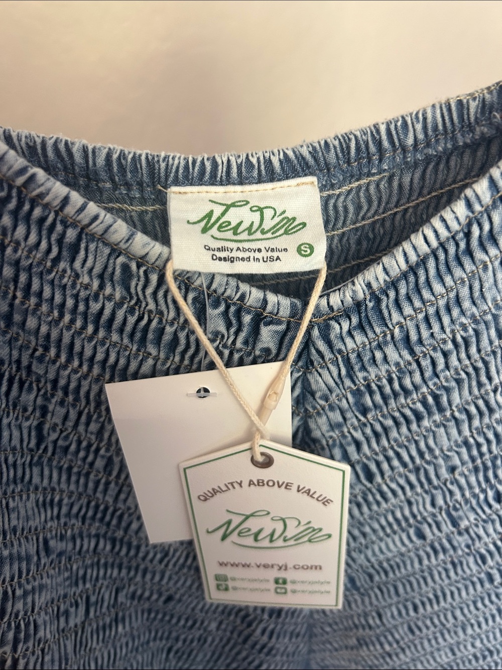 Very J Light Blue Denim Jumpsuit - Picture 4 of 5